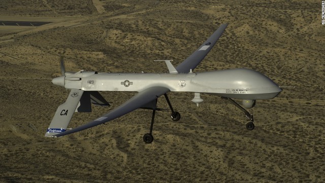 米軍の無人機「ＭＱ１プレデター」。１機との連絡がシリア上空で途絶えたという
