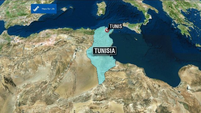 チュニジアの首都チュニスの博物館が襲われた＝HERE Maps提供