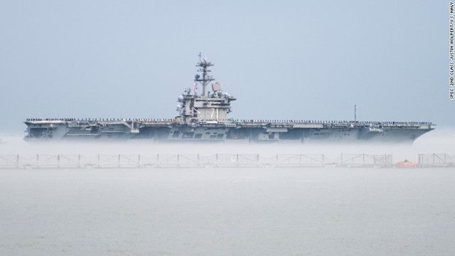 原子力空母「セオドア・ルーズベルト」。「ノルマンディー」とともにイエメン沖での活動を開始した