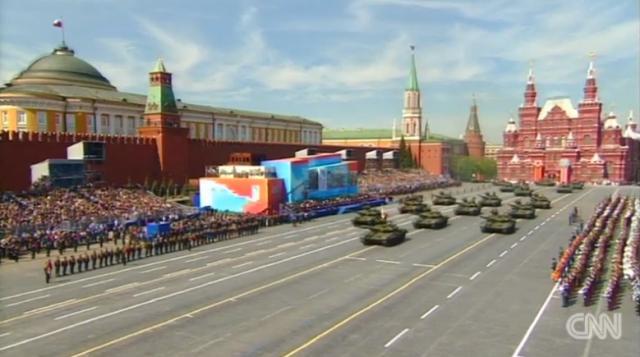 対独戦勝７０周年記念式典の軍事パレードがモスクワで行われた
