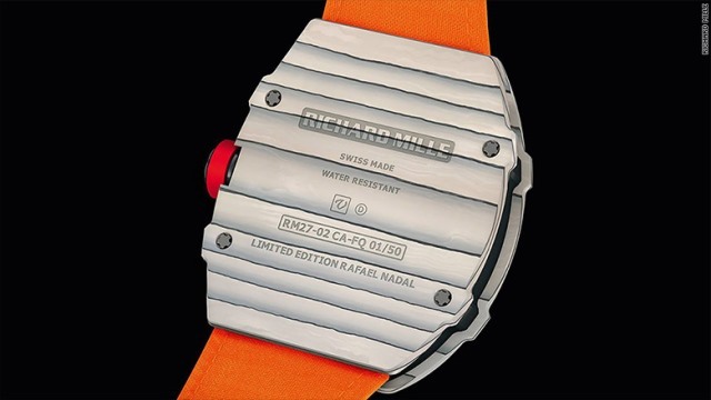ナダル選手は約１億円の時計を身につけ試合に臨む＝同社提供