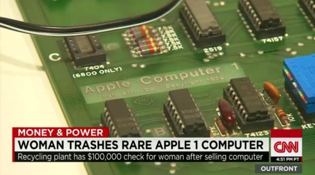リサイクル施設に初代コンピューター「アップル１」が捨てられているのが見つかった