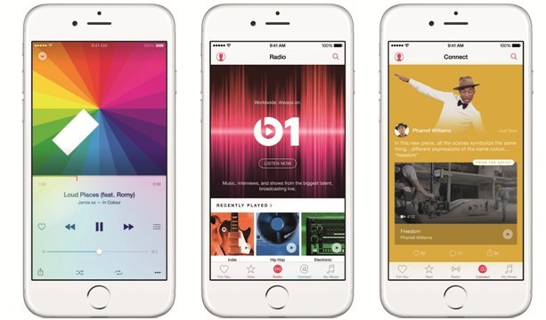 アップルが公開予定の音楽配信サービス「Ａｐｐｌｅ　Ｍｕｓｉｃ」＝Apple