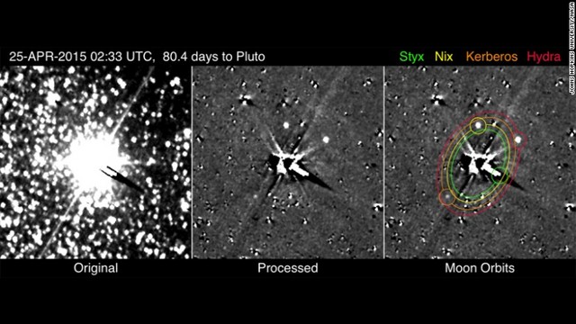 冥王星を回る衛星ケルベロスとステュクスを探査機がカメラに収めた