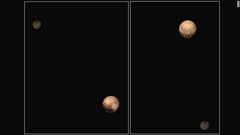 冥王星とカロン。６月２５日、２７日に撮影