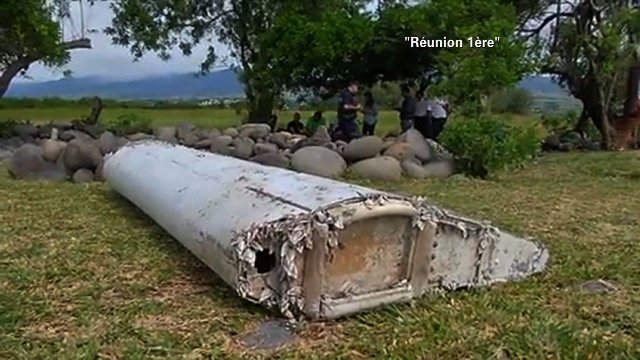 レユニオン島で発見されたフラッペロンと呼ばれる主翼の一部の残骸＝Réunion 1ère