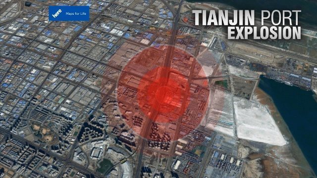 爆発のあった倉庫付近で新たな火災