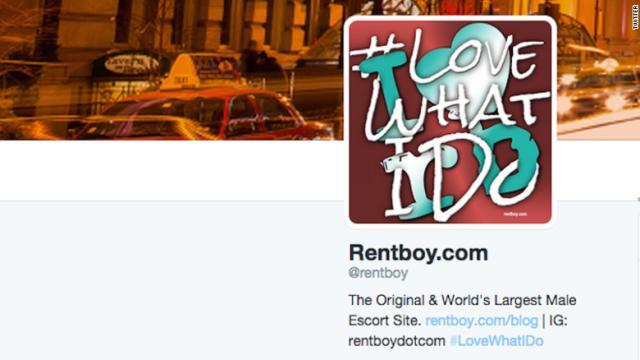 ツイッター上に公開されたレントボーイ・ドット・コムのアカウント画面＝TWITTER
