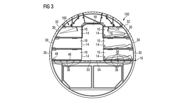 エアバスが特許申請した「睡眠ボックス」の図解＝USPTO/Airbus