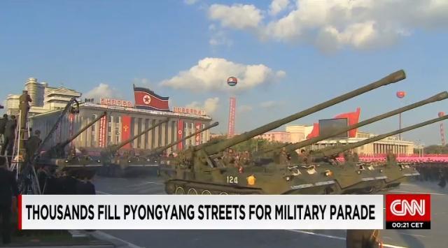 朝鮮労働党創建７０周年を祝う大規模な軍事パレードが行われた