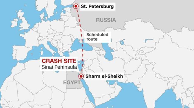 エジプトからロシア・サンクトペテルブルクへ向かう飛行機が墜落した