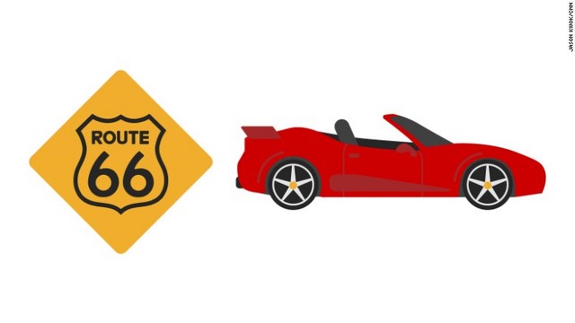 米国のアイコンとして、有名な国道６６号線の標識ほどふさわしいものはない（左）。数々の名車を世に出したスポーツカーへの情熱でイタリアを表現