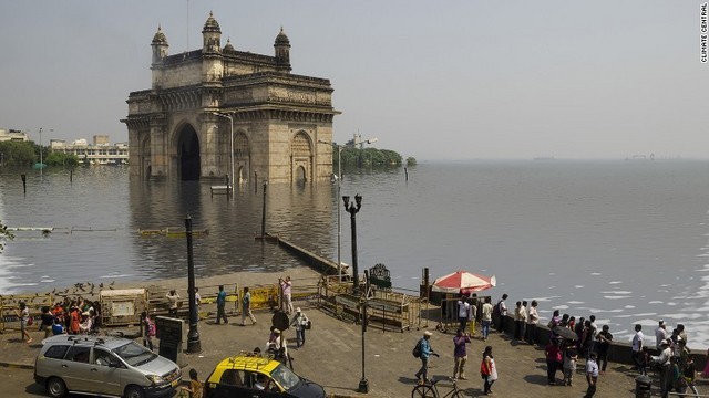 インドのムンバイは水没の危険にある人口が最も多い都市の一つとされる＝CLIMATE CENTRAL