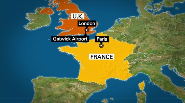 ロンドン南郊の空港で銃を処分しようとしていたとみられるフランス人の男が拘束された