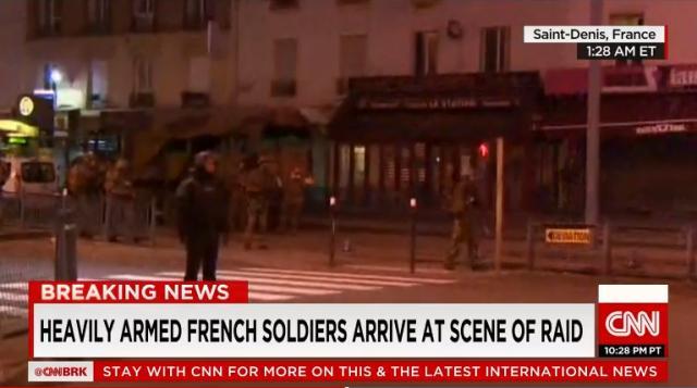 フランスのパリ郊外サンドニで銃撃戦が発生