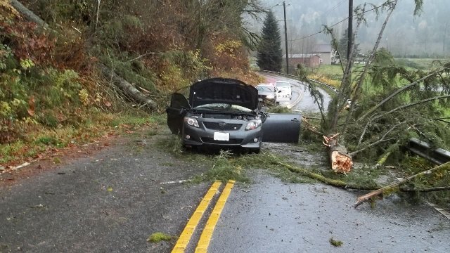 米ワシントン州で暴風雨による被害が出ている＝Snohomish County Sheriff