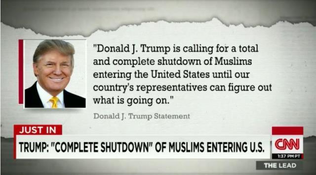 トランプ氏は全てのイスラム教徒の米国への渡航を禁止すべきだと主張