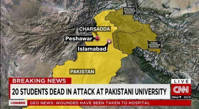 大学襲撃で、パキスタン・タリバーン運動が犯行声明を出した