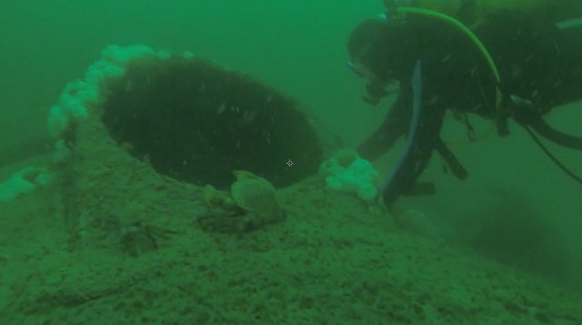 １００年前に海底に沈んだ潜水艦の残骸＝Lamlash North Sea Diving