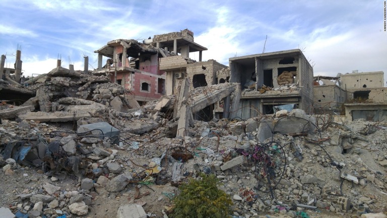 内戦によって破壊されたシリア・コバニの街