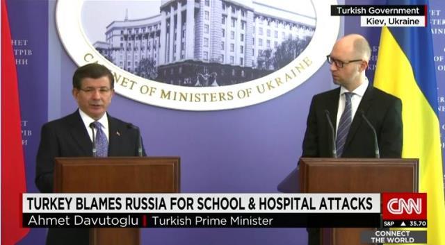 トルコのダウトオール首相はロシア軍が同病院を標的に弾道ミサイルを発射したと非難