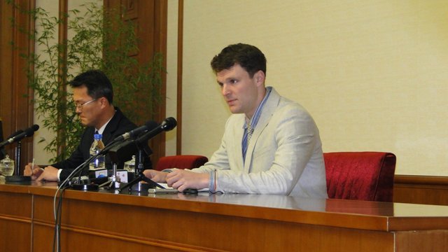 今年１月から北朝鮮当局に拘束されているワームビアさん＝北朝鮮政府