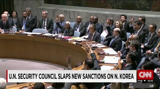 国連安保理が新たな北朝鮮に対する制裁決議を全会一致で採択