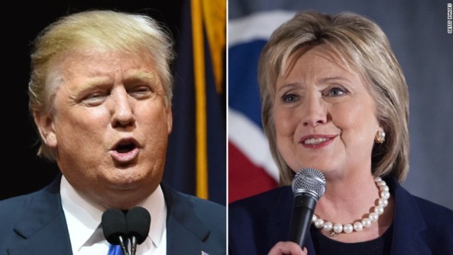 ミシシッピ州の予備選はクリントン氏（右）とトランプ氏がそれぞれ勝利