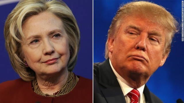 本選で両者が激突した場合、クリントン氏（左）が勝利するとの回答が過半数を占めた