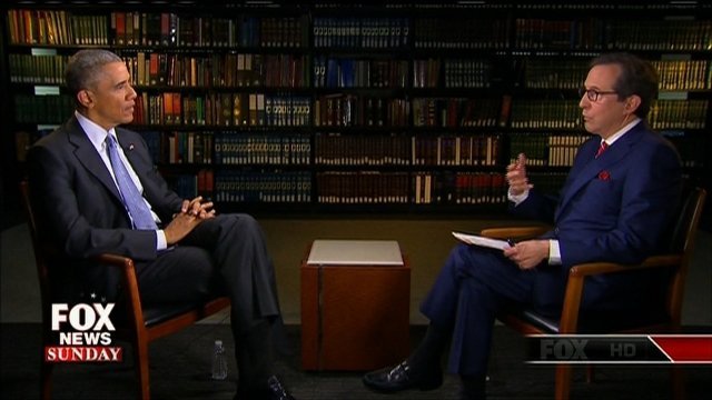 インタビューに答えるオバマ大統領（左）＝Fox News 
 
