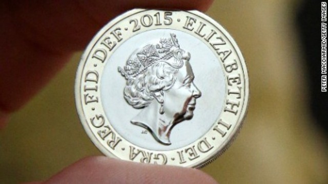 英国の硬貨に彫られたエリザベス女王の横顔