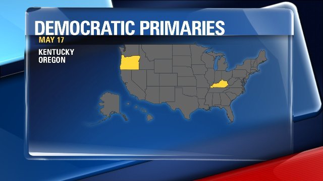 南部ケンタッキー州と西部オレゴン州で民主党の予備選が行われた