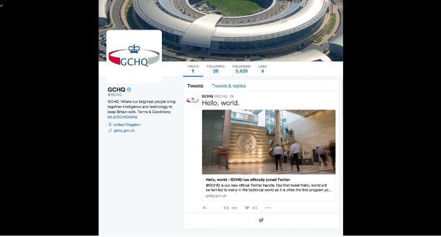 英情報機関「政府通信本部（ＧＣＨＱ）」がツイッターの公式アカウントを開設＝GCHQ/Twitter