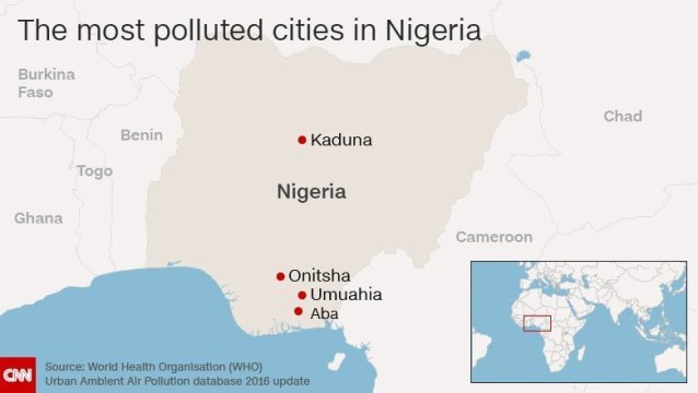 ナイジェリアから４都市がワースト２０に入った