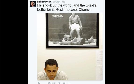 オバマ米大統領もツイッターでアリさんにメッセージを贈った＝Twitter/@BarackObama