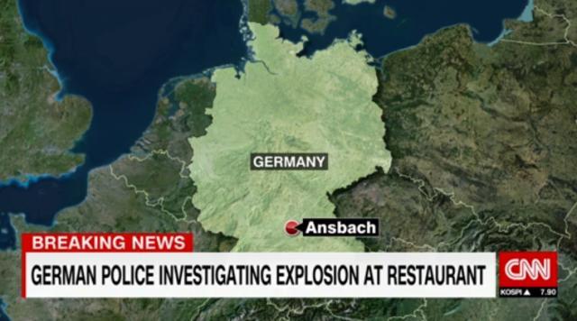 独アンスバッハで爆発があり、死傷者が出た