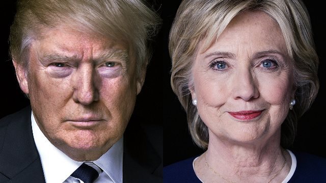 共和党候補ドナルド・トランプ氏（左）と民主党候補ヒラリー・クリントン氏