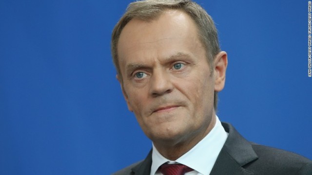 ＥＵのトゥスク大統領。国際社会にさらなる支援を促した