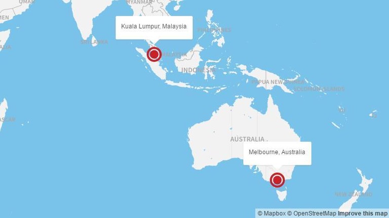 クアラルンプールに飛ぶはずがメルボルンに緊急着陸