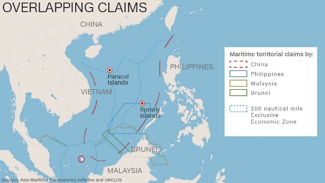 南シナ海では各国の領有権主張が対立