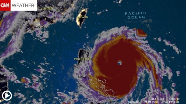 ピーク時には「スーパー台風」にランク付けされた台風２２号がフィリピンに上陸