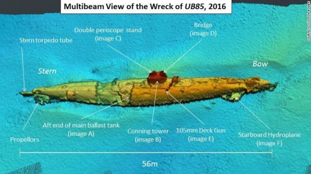 Ｕボートとみられる残骸が発見された