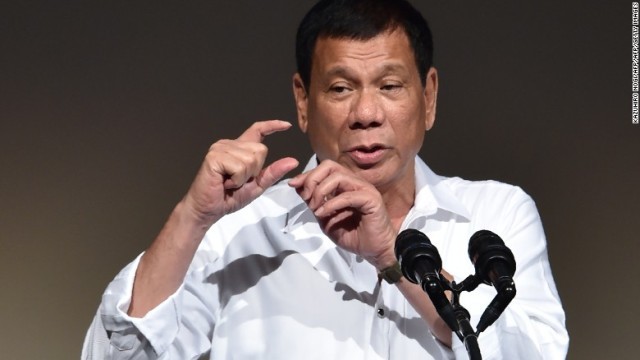 フィリピンのドゥテルテ大統領。米軍には出て行ってほしいとの認識を示した