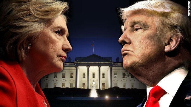クリントン氏（左）がニューヨーク州、トランプ氏がテキサス州を制した