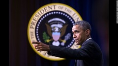 ホワイトハウスで開催された企業家イベントで公演するオバマ氏＝２０１５年５月１１日