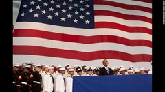 「最高司令官として仕えることができてこれ以上の喜びはない」と兵士らを前に演説を行ったオバマ大統領＝２００９年１０月２９日