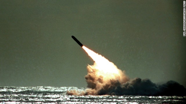 １９８９年の試験時に米海軍が打ち上げた「トライデント」ミサイル