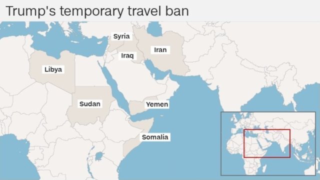 ７カ国の国民について入国を一時禁止した