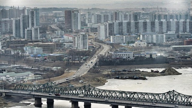 大同江の様子＝２月１５日