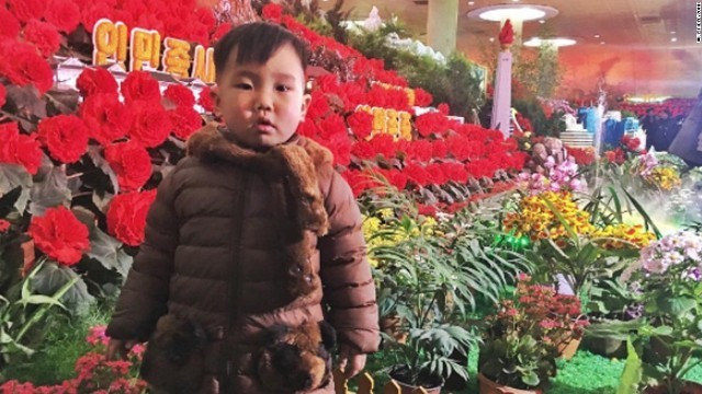 フラワーショーを訪れた男の子